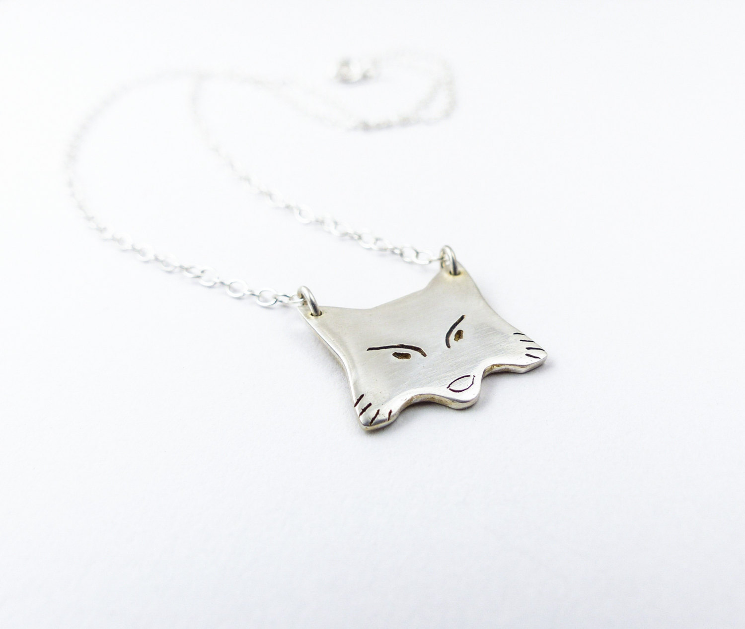 Silver Fox Necklace Wolf Head Necklace Fox Head Pendant - Etsy | Sterling  silver chains, Foxes necklace, Gold fox